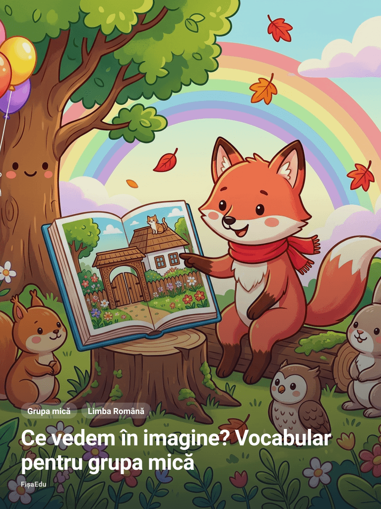 Ce vedem în imagine? Vocabular pentru grupa mică