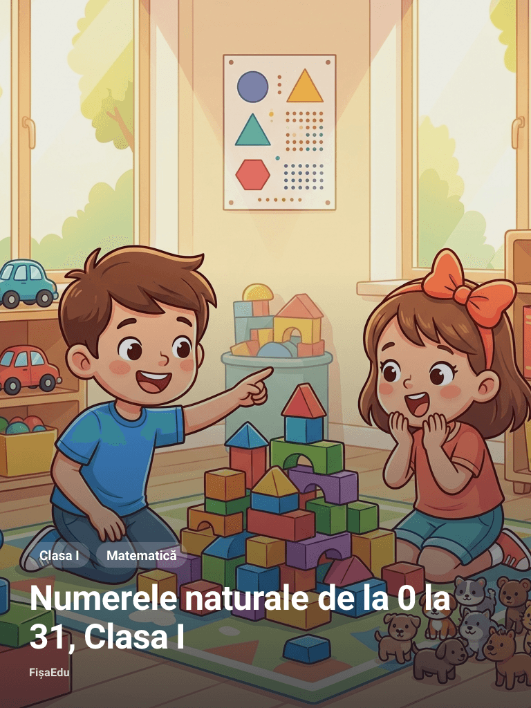 Fișă — Numerele naturale de la 0 la 31, Clasa I