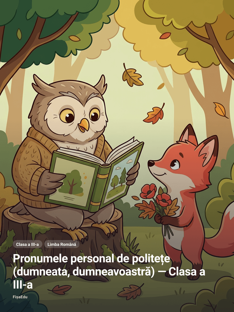 Pronumele personal de politețe (dumneata, dumneavoastră) — Clasa a III-a