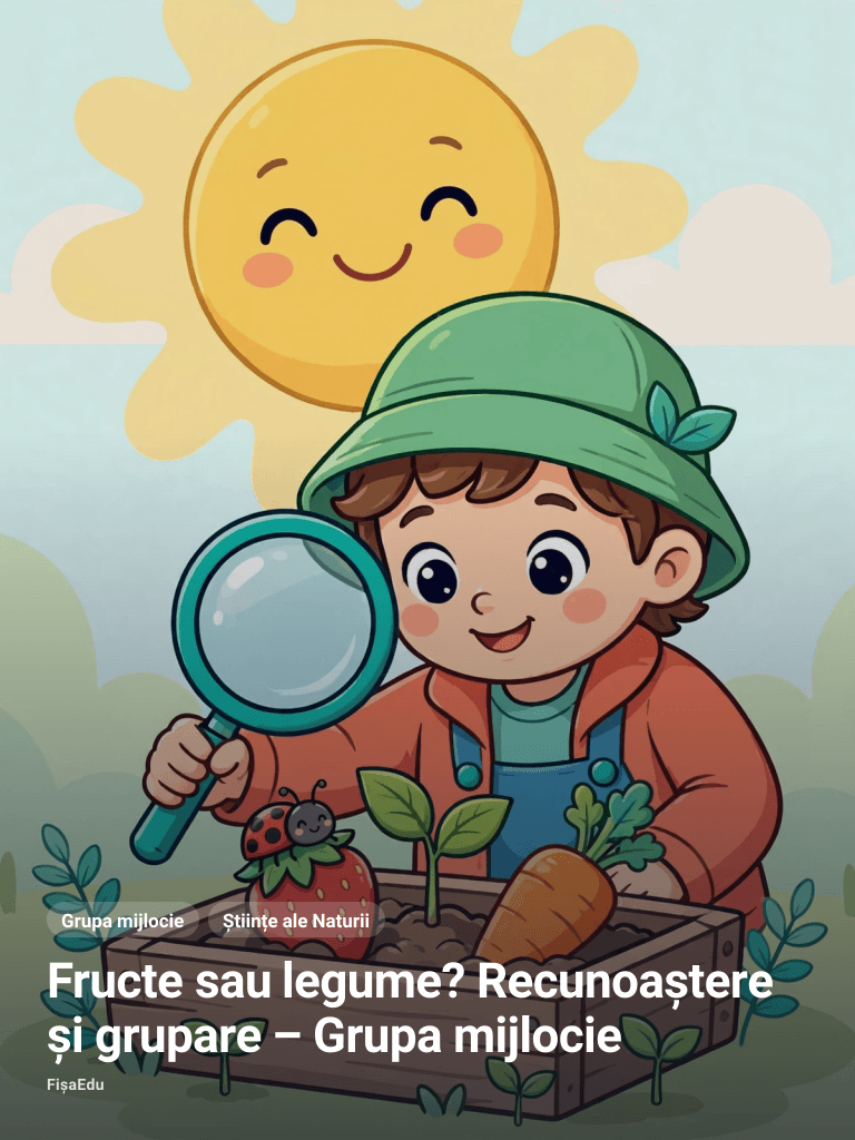 Fructe sau legume? Recunoaștere și grupare – Grupa mijlocie
