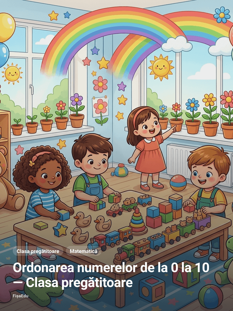 Ordonarea numerelor de la 0 la 10 — Clasa pregătitoare