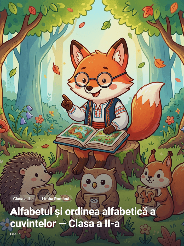 Alfabetul și ordinea alfabetică a cuvintelor — Clasa a II-a