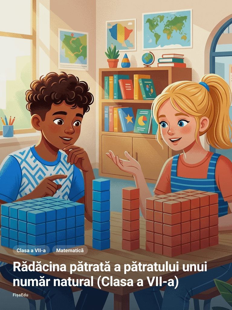 Fișă — Rădăcina pătrată a pătratului unui număr natural (Clasa a VII-a)