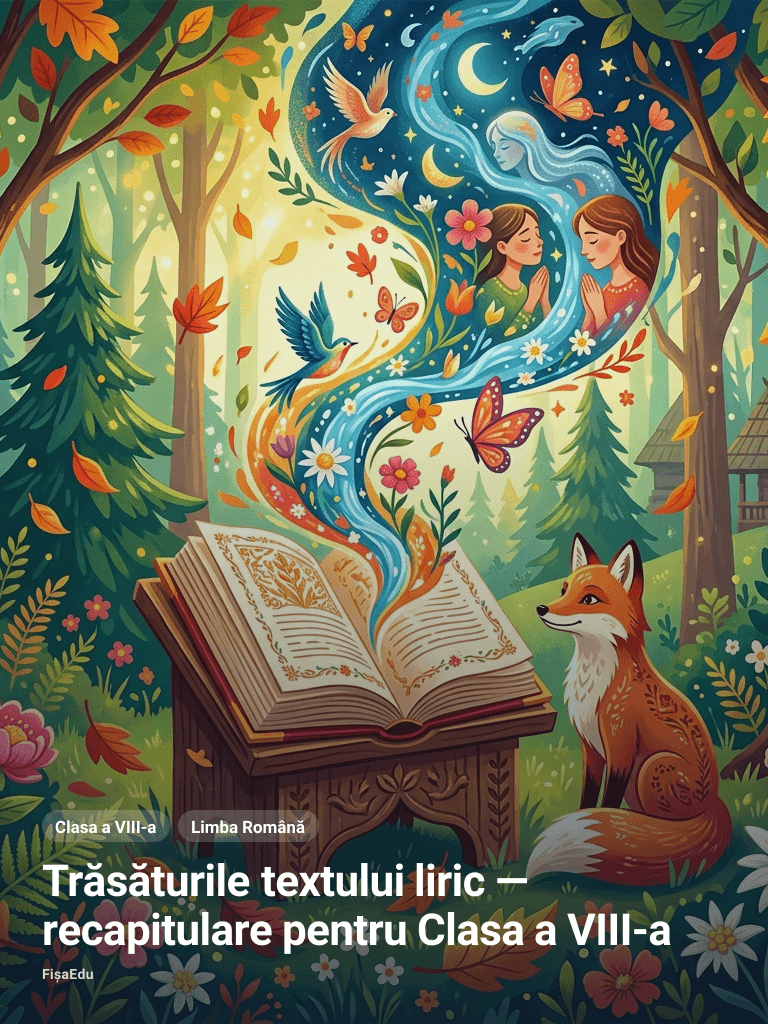 Trăsăturile textului liric — recapitulare pentru Clasa a VIII-a