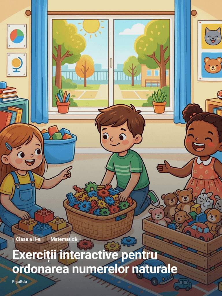 Exerciții interactive pentru ordonarea numerelor naturale
