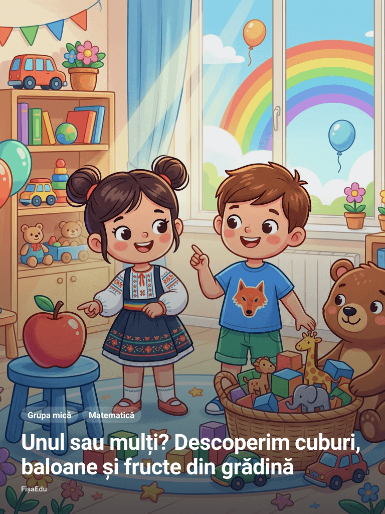 Unul sau mulți? Descoperim cuburi, baloane și fructe din grădină