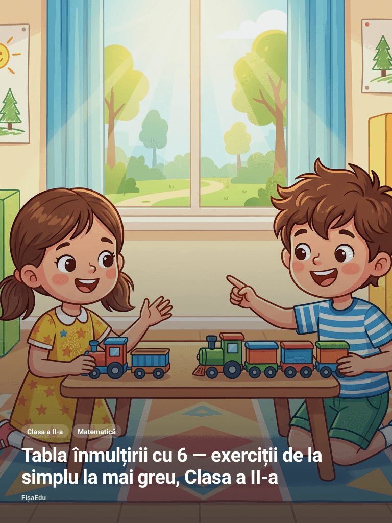 Tabla înmulțirii cu 6 — exerciții de la simplu la mai greu, Clasa a II-a