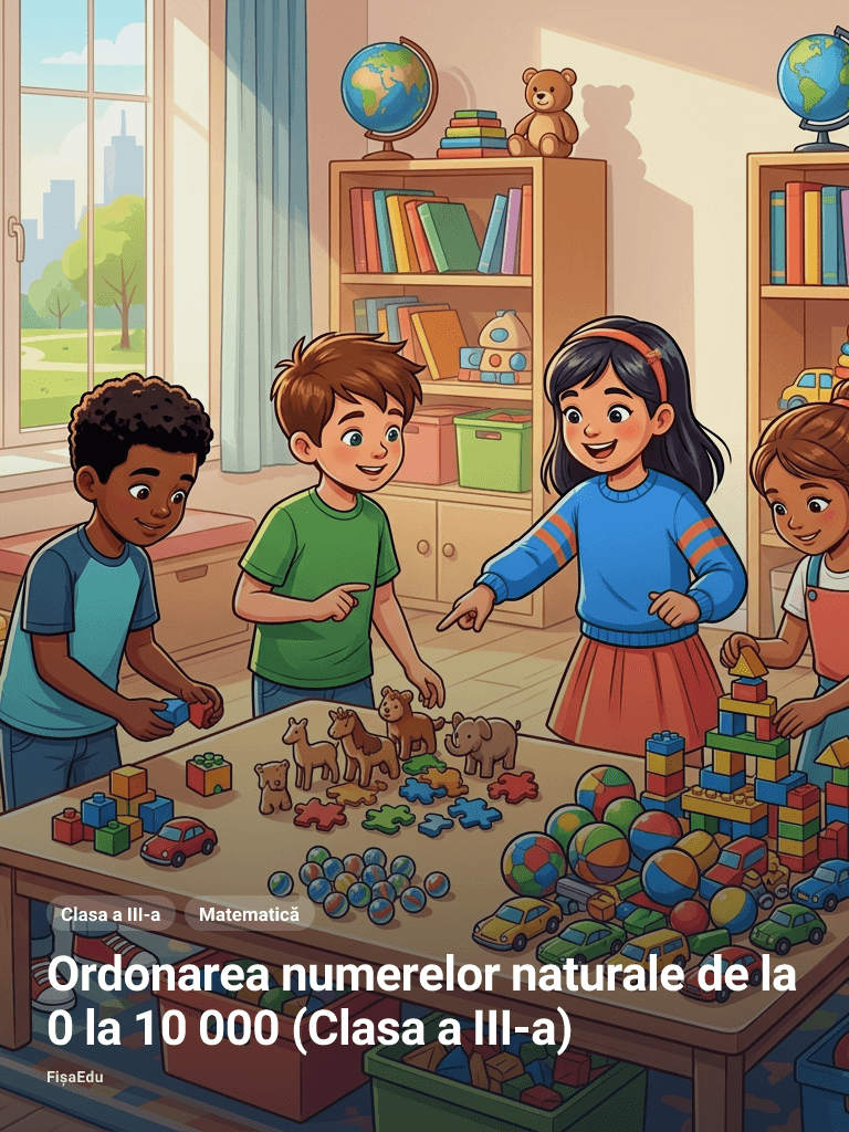 Fișă — Ordonarea numerelor naturale de la 0 la 10 000 (Clasa a III-a)