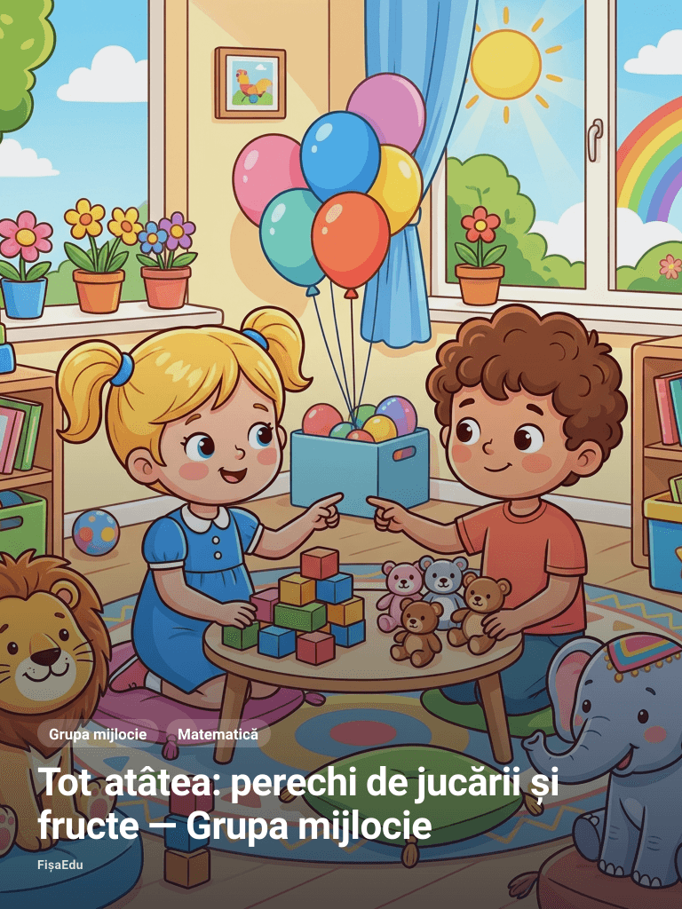 Tot atâtea: perechi de jucării și fructe — Grupa mijlocie