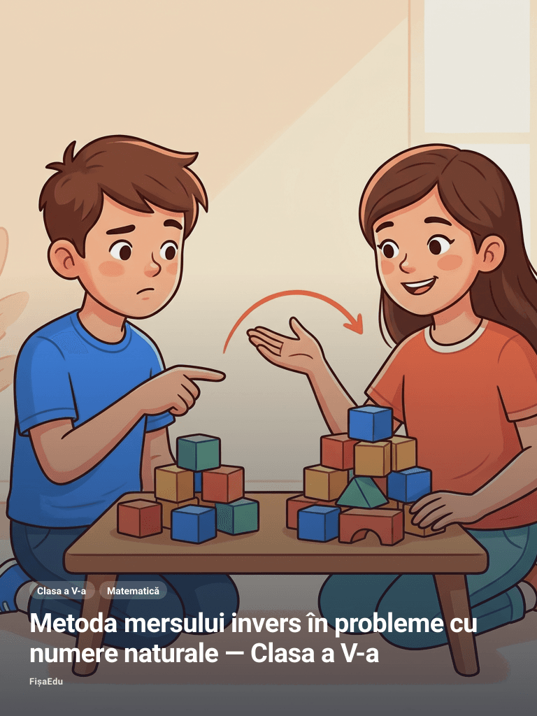 Metoda mersului invers în probleme cu numere naturale — Clasa a V-a
