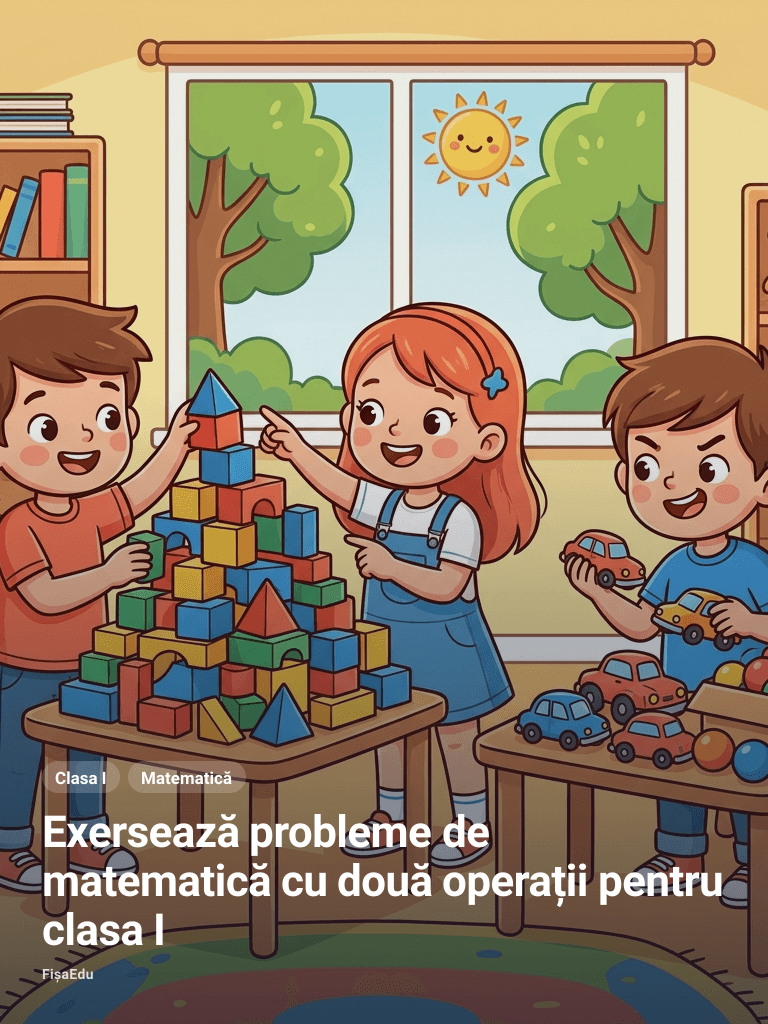 Exersează probleme de matematică cu două operații pentru clasa I