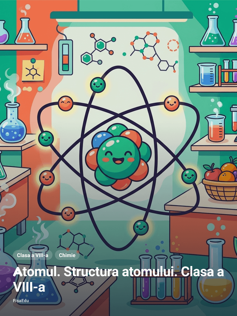 Fișă — Atomul. Structura atomului. Clasa a VIII-a