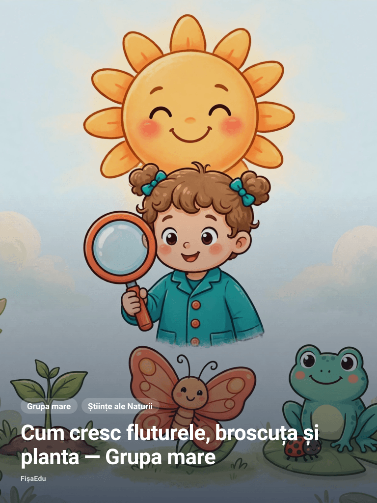 Cum cresc fluturele, broscuța și planta — Grupa mare