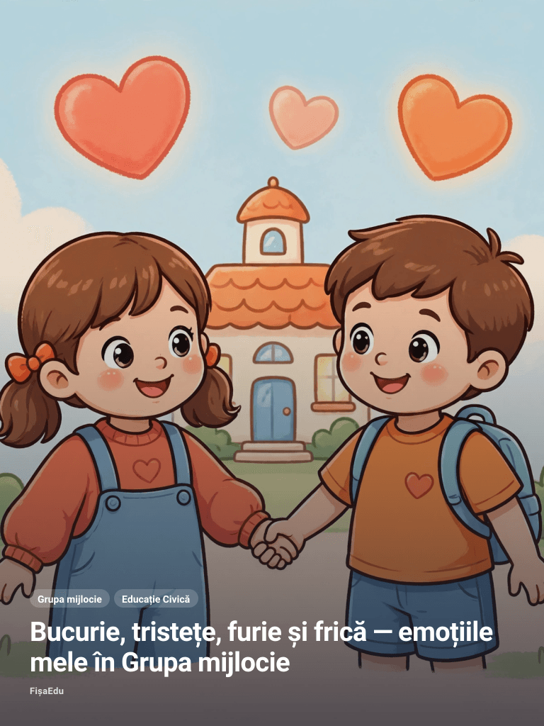 Bucurie, tristețe, furie și frică — emoțiile mele în Grupa mijlocie