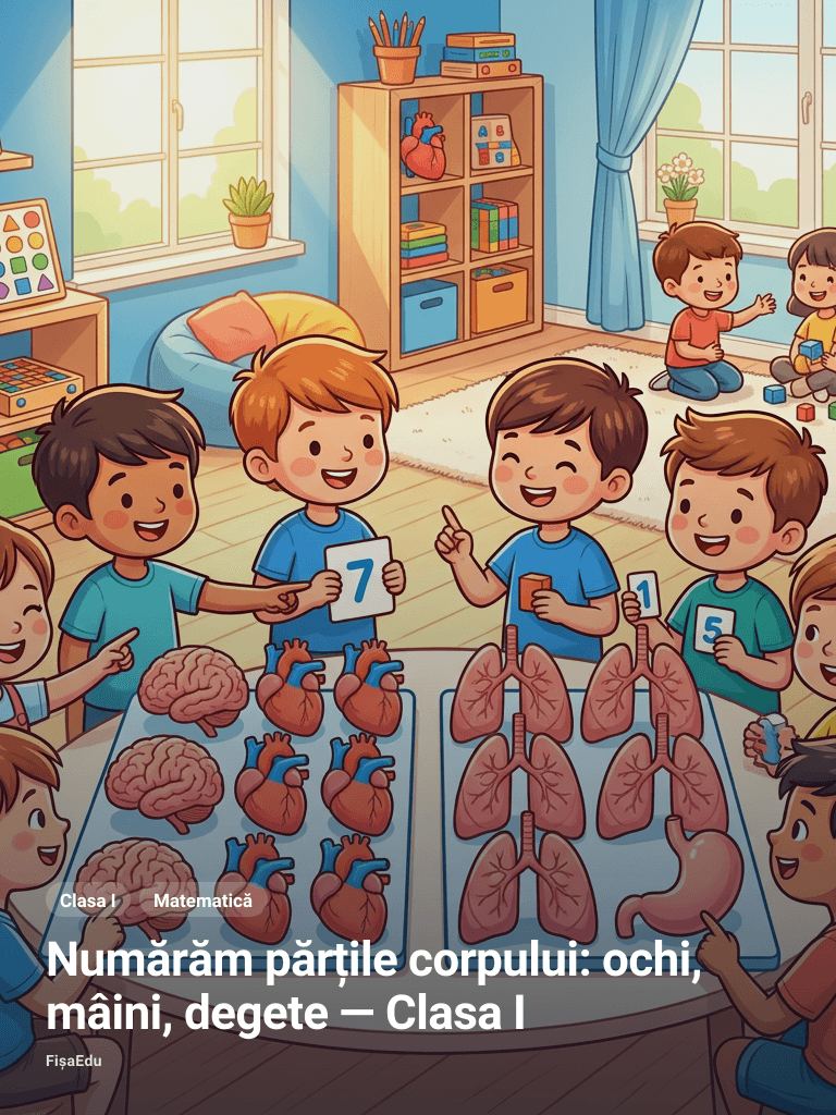 Numărăm părțile corpului: ochi, mâini, degete — Clasa I