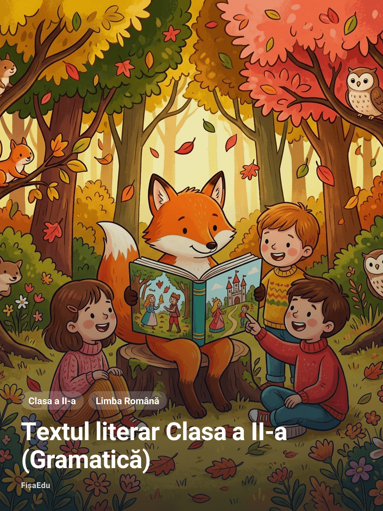 Fișă — Textul literar Clasa a II-a (Gramatică)
