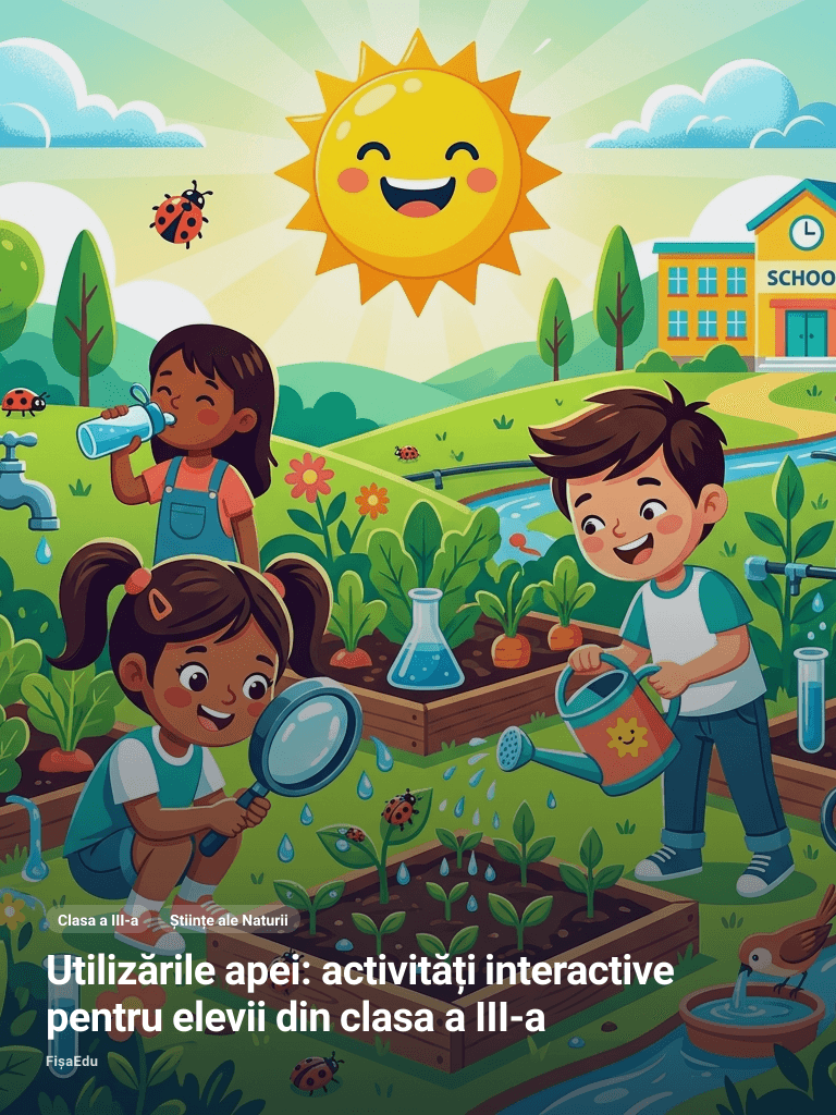 Utilizările apei: activități interactive pentru elevii din clasa a III-a