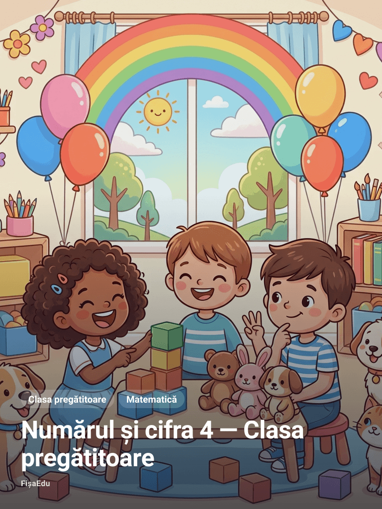 Numărul și cifra 4 — Clasa pregătitoare
