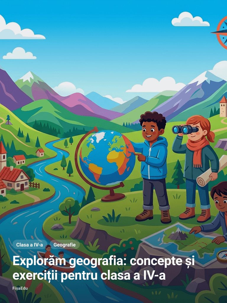 Explorăm geografia: concepte și exerciții pentru clasa a IV-a