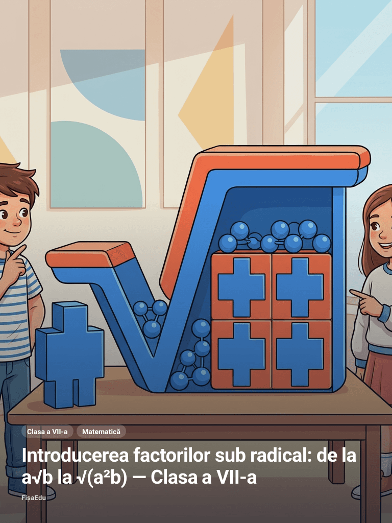 Introducerea factorilor sub radical: de la a√b la √(a²b) — Clasa a VII-a