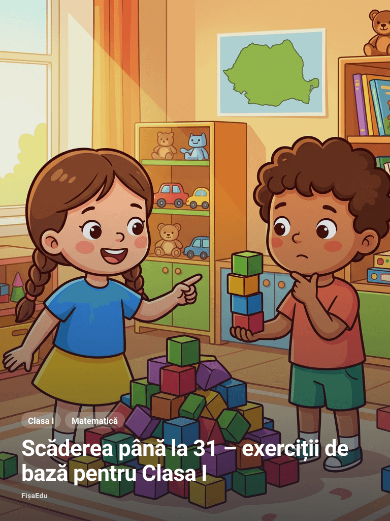 Scăderea până la 31 – exerciții de bază pentru Clasa I