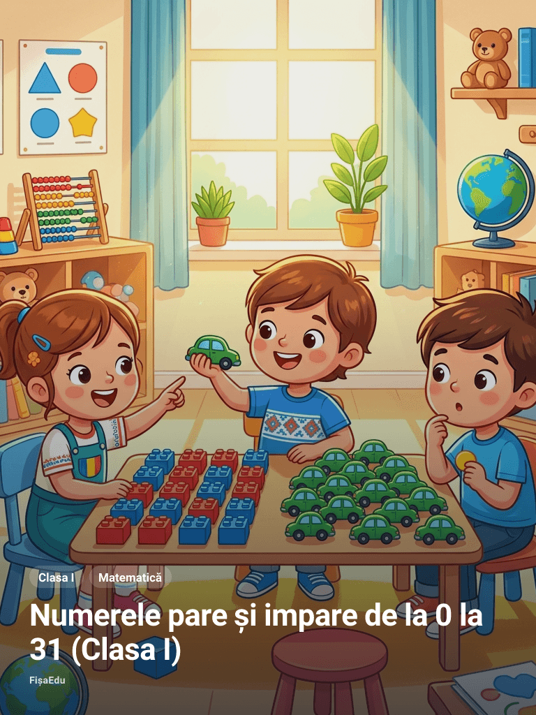 Fișă — Numerele pare și impare de la 0 la 31 (Clasa I)