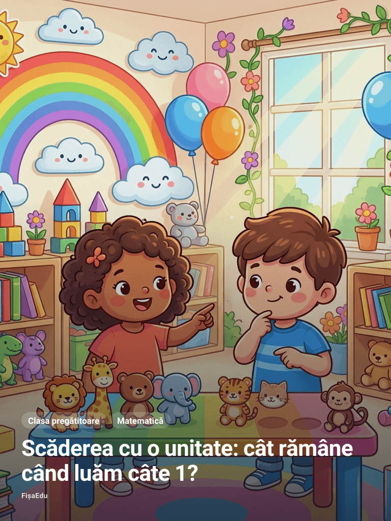 Scăderea cu o unitate: cât rămâne când luăm câte 1?