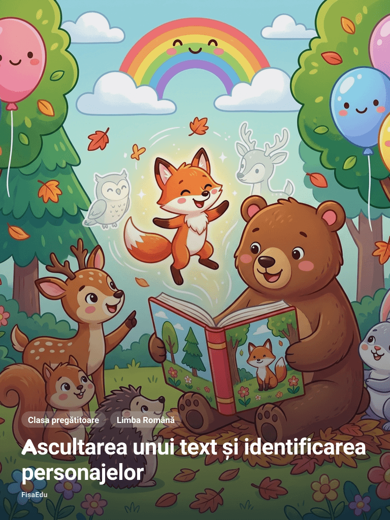 Fișă de lucru — Ascultarea unui text și identificarea personajelor