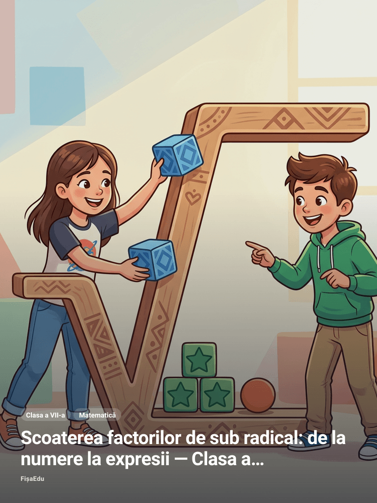 Scoaterea factorilor de sub radical: de la numere la expresii — Clasa a VII-a