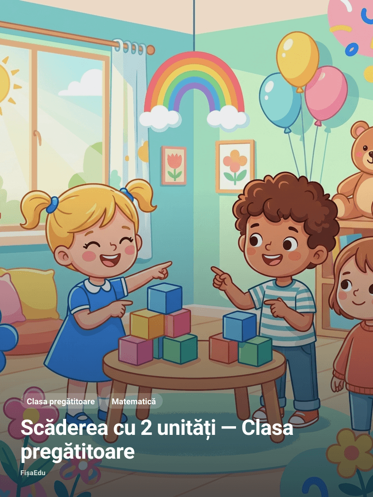 Scăderea cu 2 unități — Clasa pregătitoare
