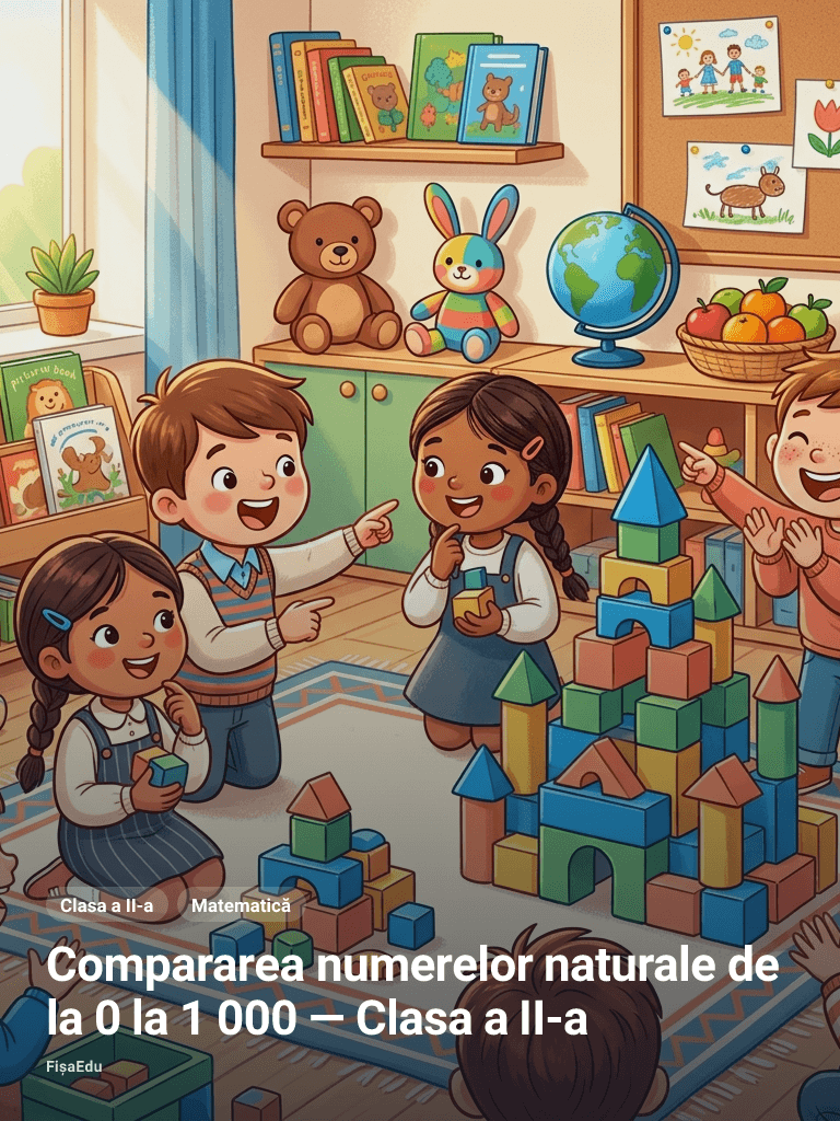 Fișă — Compararea numerelor naturale de la 0 la 1 000 — Clasa a II-a