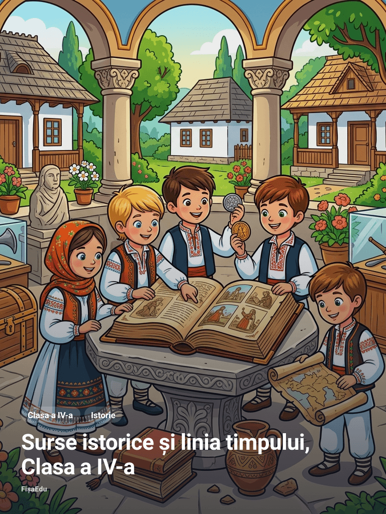 Fișă — Surse istorice și linia timpului, Clasa a IV-a