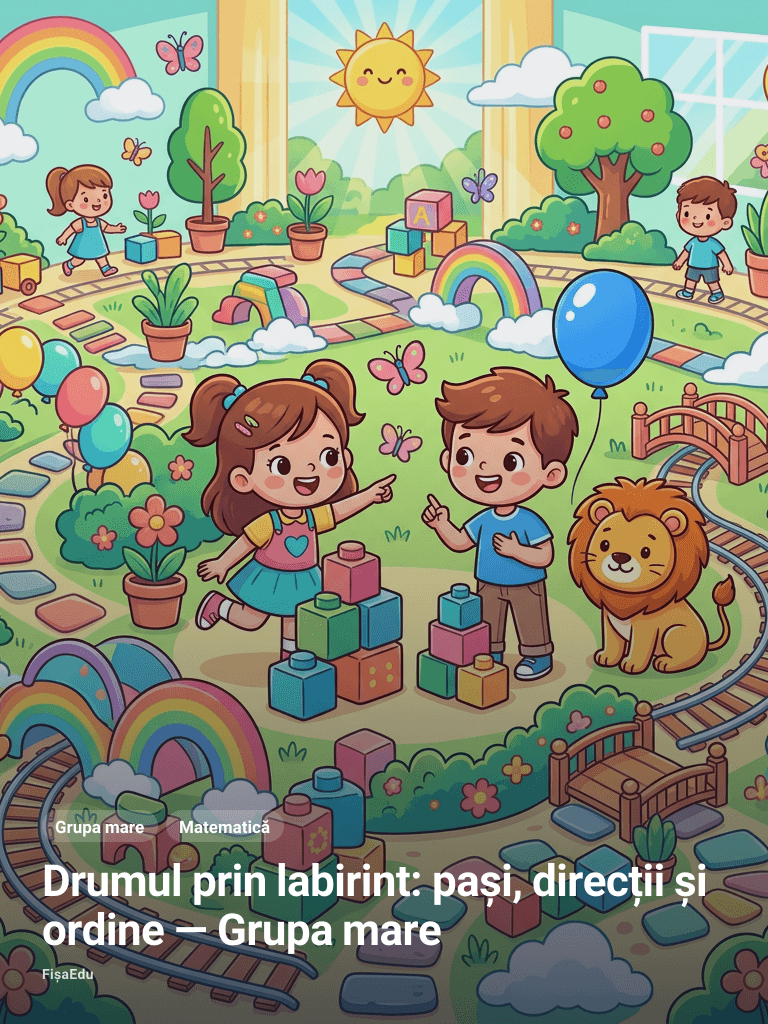 Drumul prin labirint: pași, direcții și ordine — Grupa mare