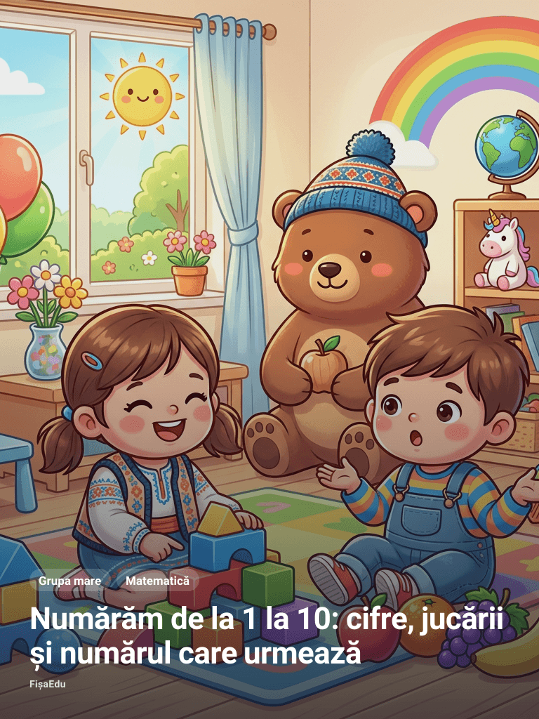 Numărăm de la 1 la 10: cifre, jucării și numărul care urmează