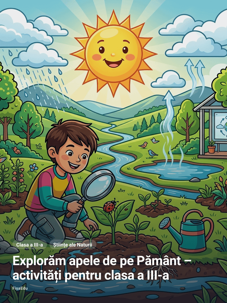 Explorăm apele de pe Pământ – activități pentru clasa a III-a
