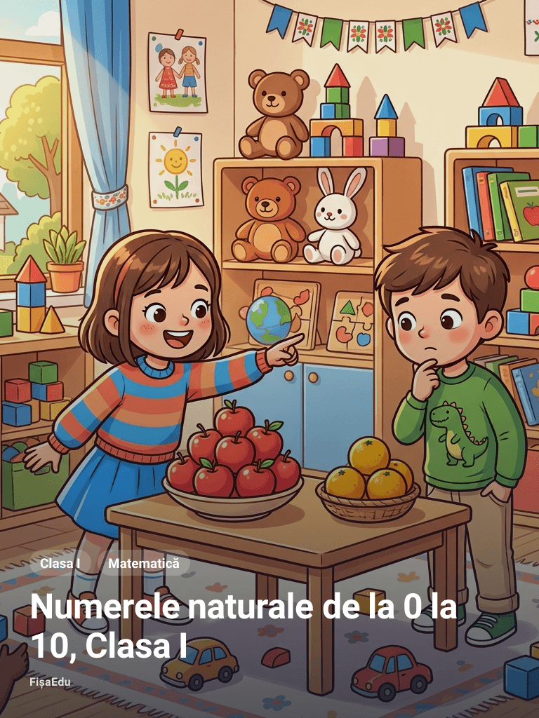 Fișă — Numerele naturale de la 0 la 10, Clasa I