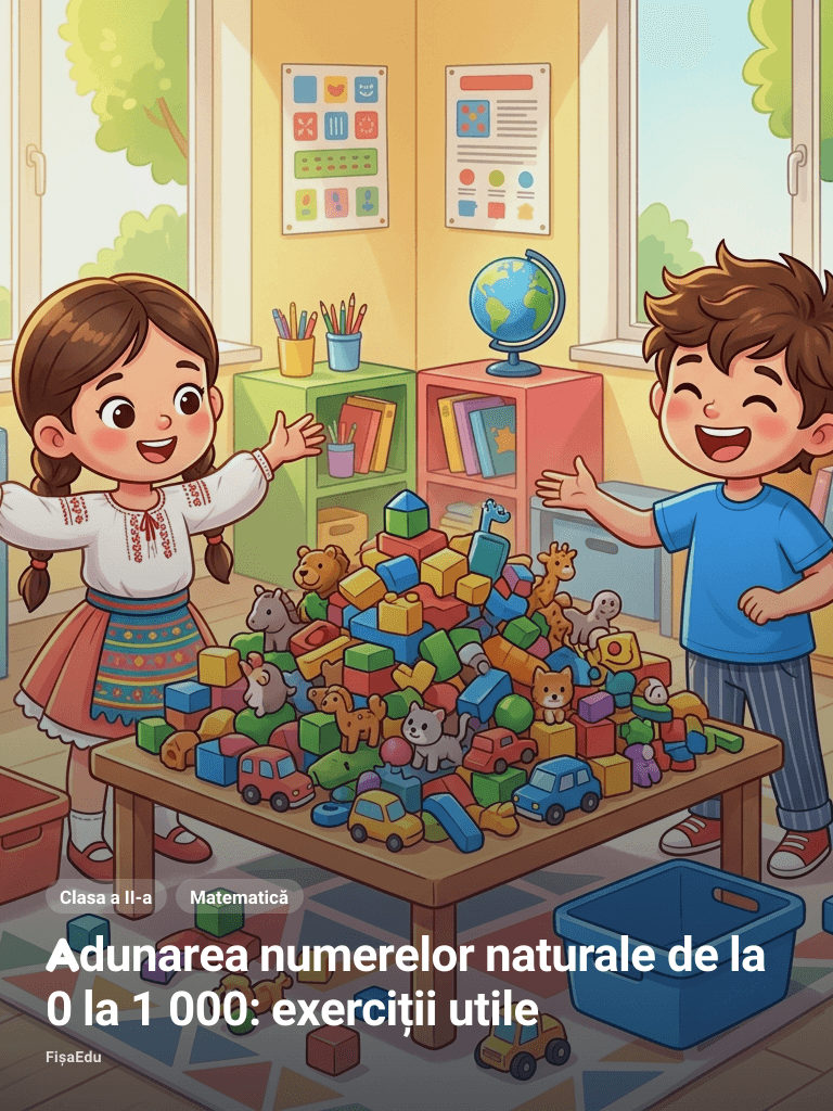 Adunarea numerelor naturale de la 0 la 1 000: exerciții utile