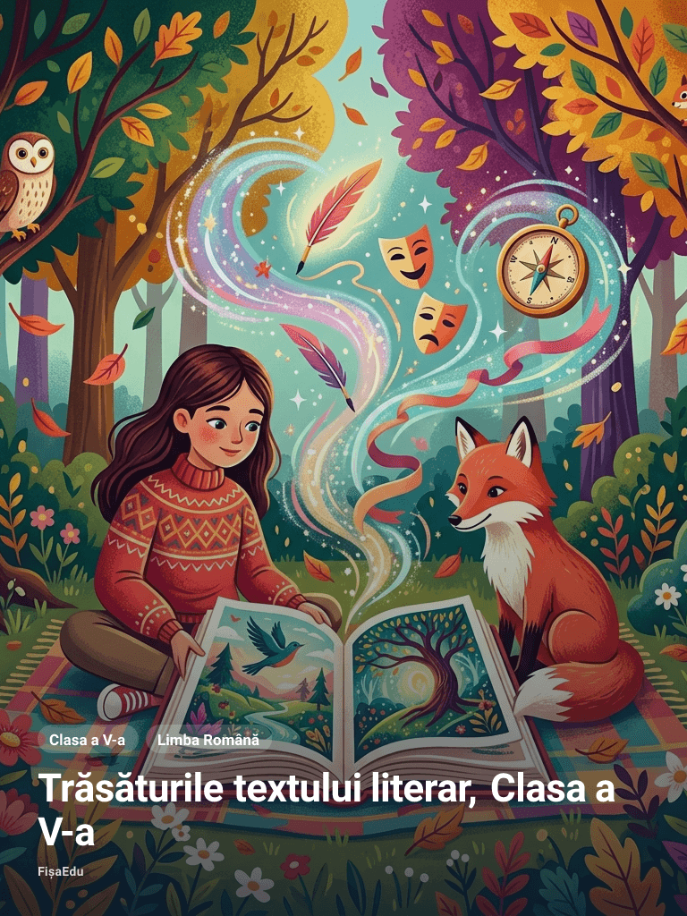 Fișă — Trăsăturile textului literar, Clasa a V-a
