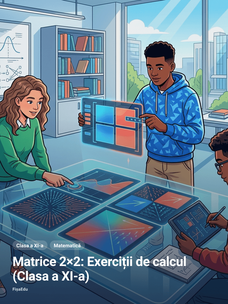 Fișă — Matrice 2×2: Exerciții de calcul (Clasa a XI-a)