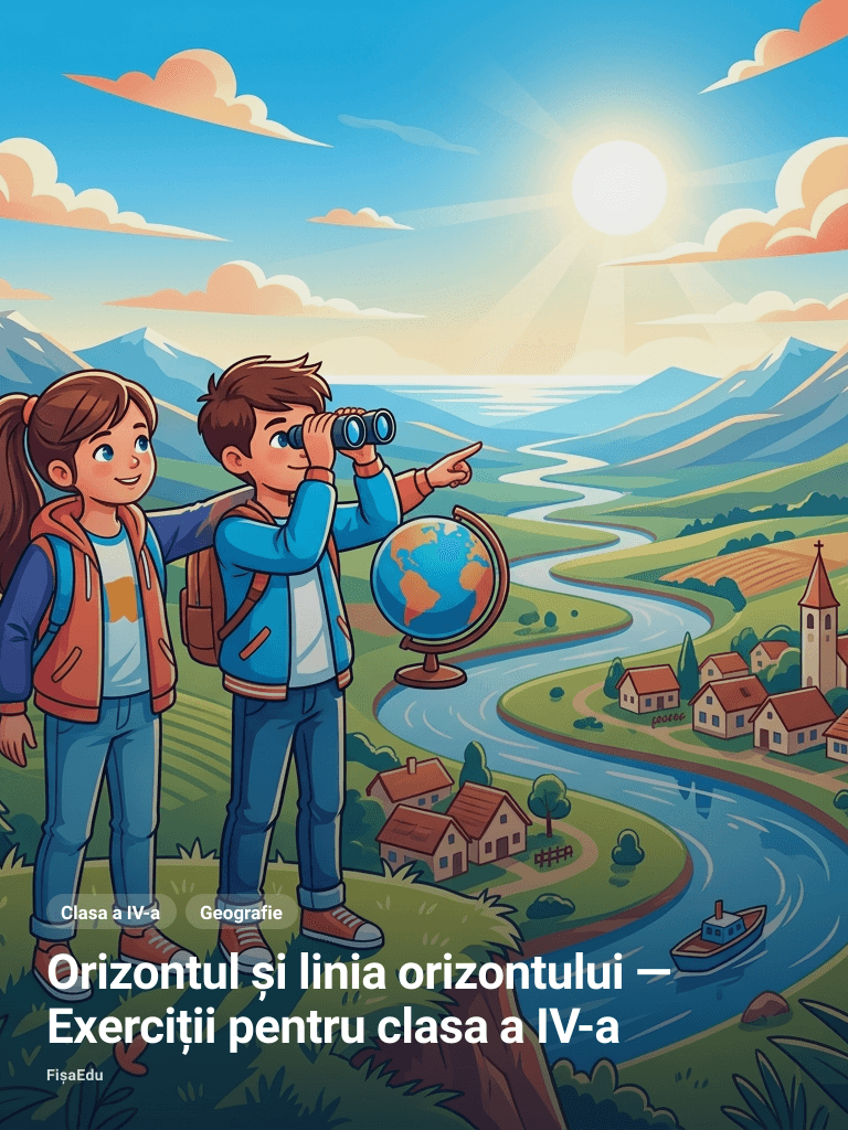 Orizontul și linia orizontului — Exerciții pentru clasa a IV-a