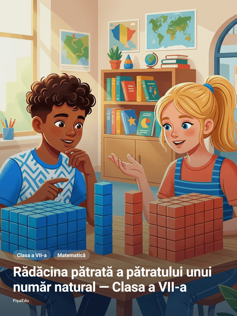 Rădăcina pătrată a pătratului unui număr natural — Clasa a VII-a