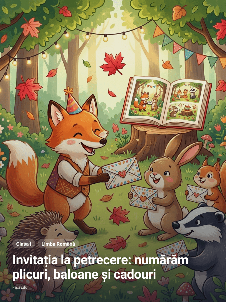 Invitația la petrecere: numărăm plicuri, baloane și cadouri