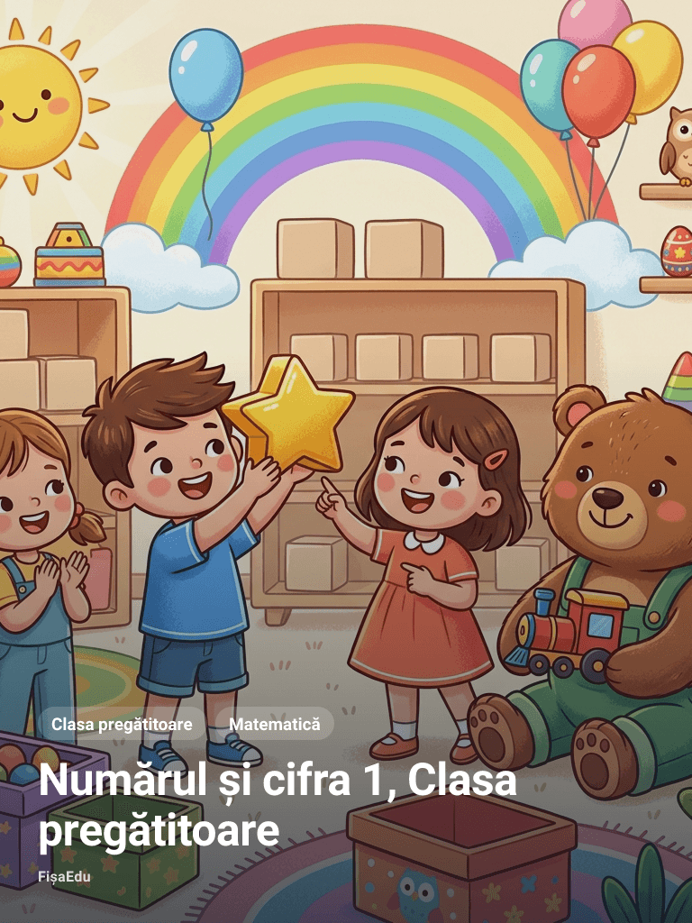 Fișă — Numărul și cifra 1, Clasa pregătitoare