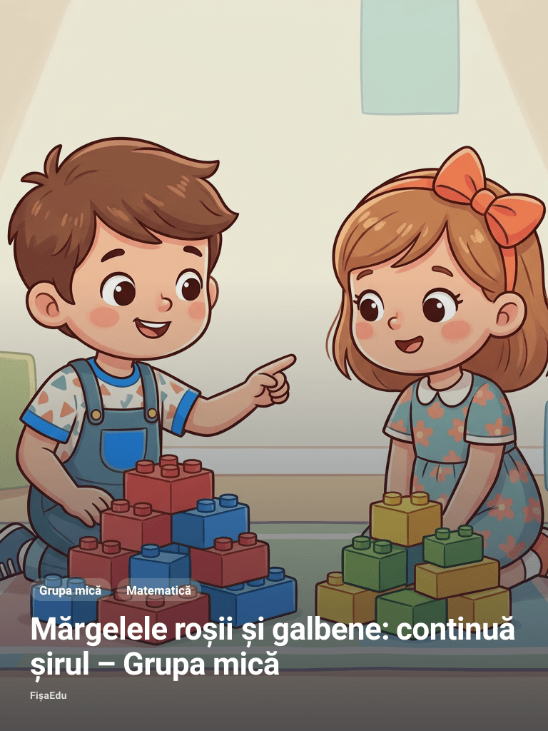 Mărgelele roșii și galbene: continuă șirul – Grupa mică