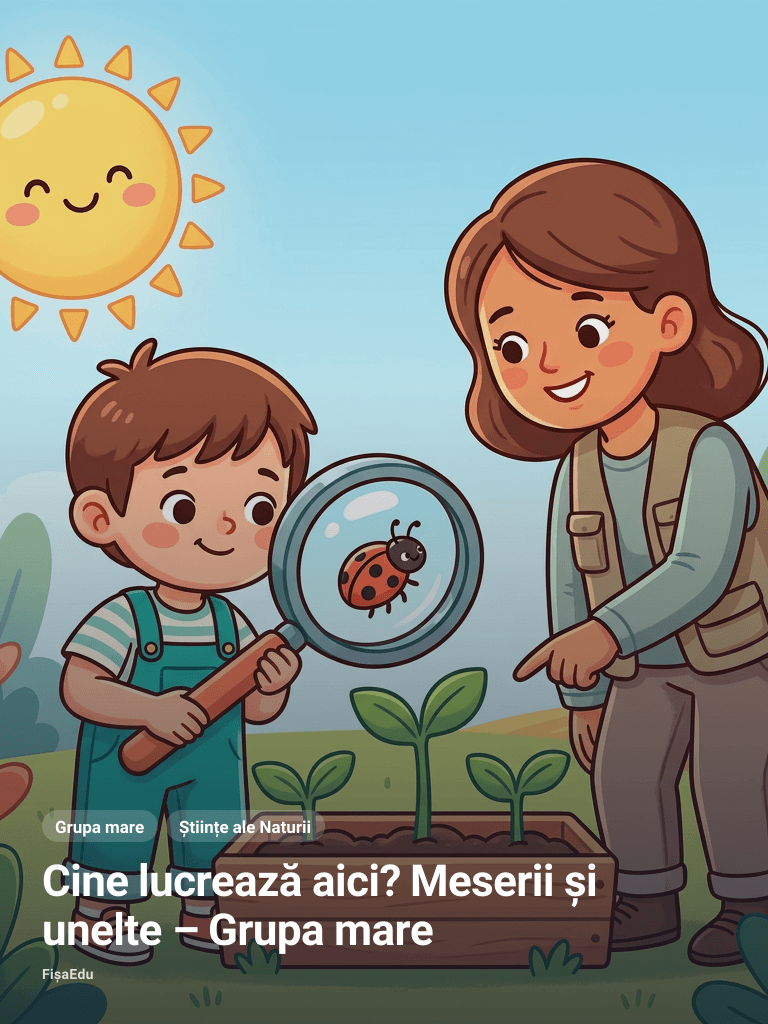 Cine lucrează aici? Meserii și unelte – Grupa mare