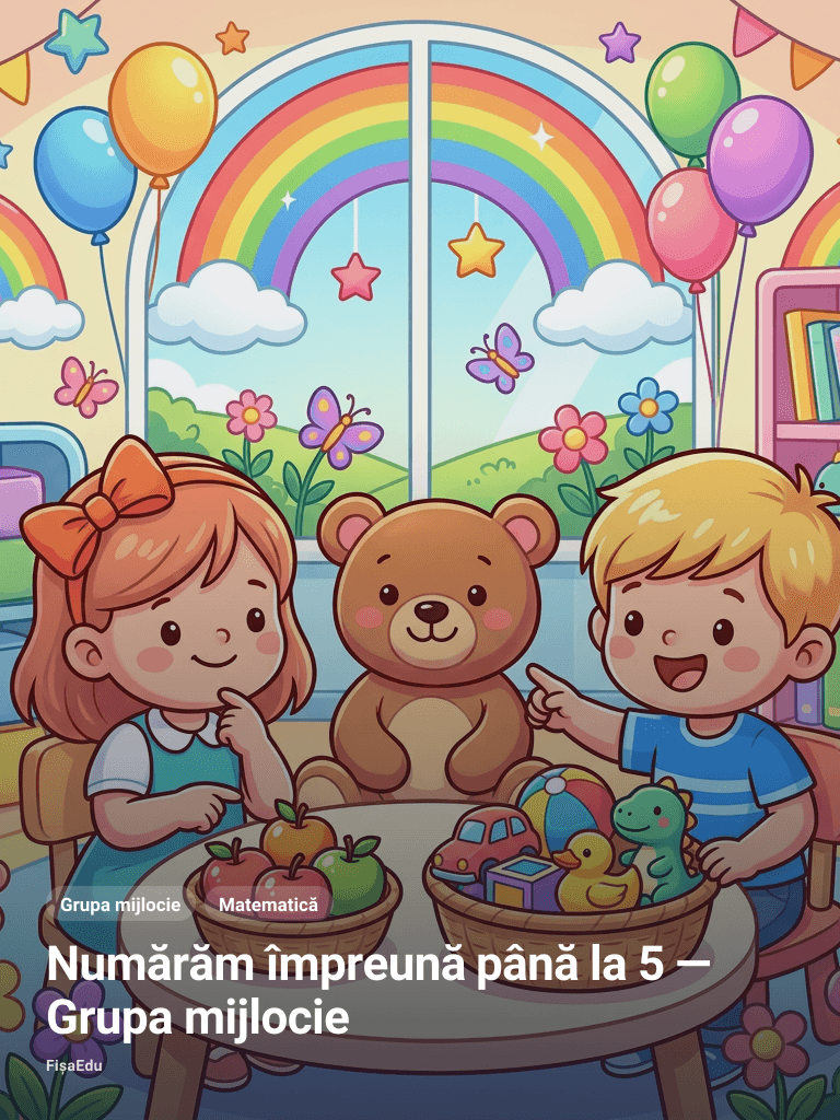 Numărăm împreună până la 5 — Grupa mijlocie