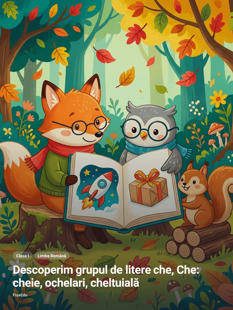Descoperim grupul de litere che, Che: cheie, ochelari, cheltuială