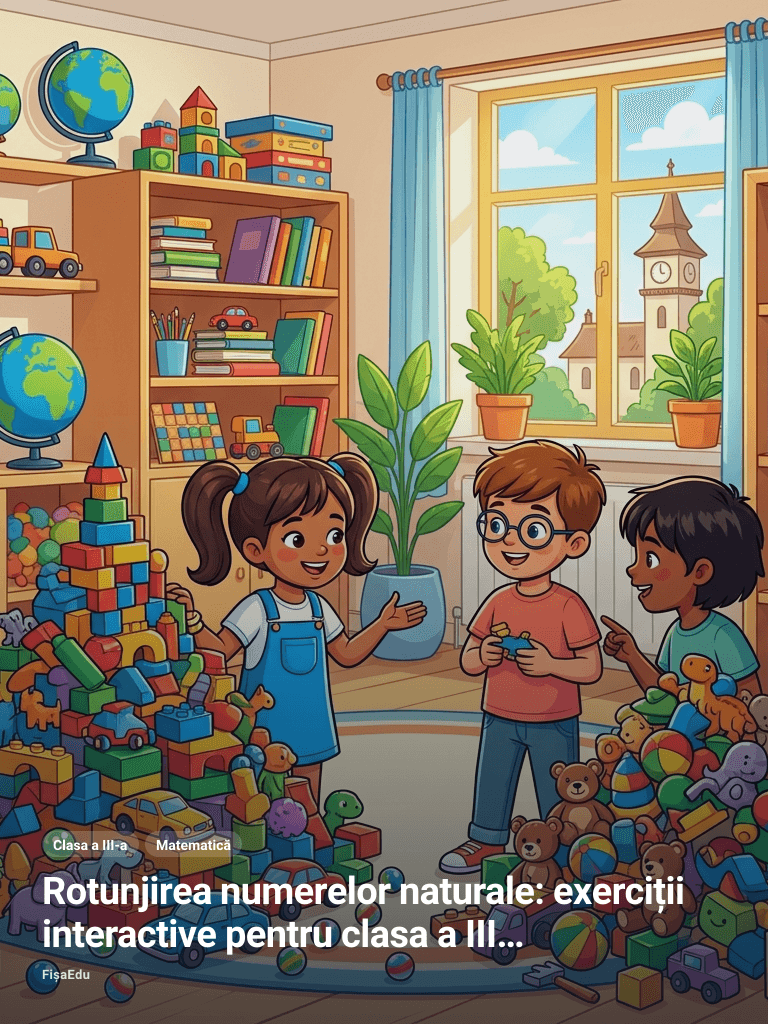 Rotunjirea numerelor naturale: exerciții interactive pentru clasa a III-a