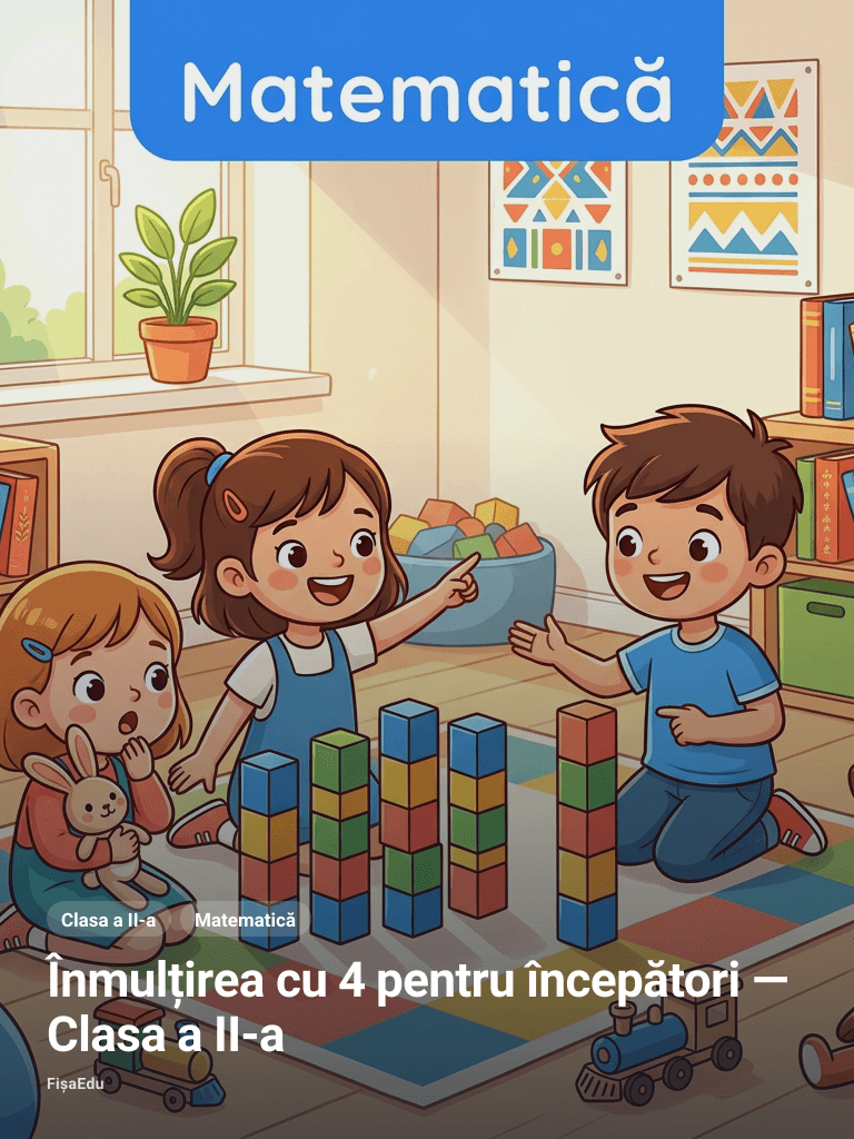 Înmulțirea cu 4 pentru începători — Clasa a II-a