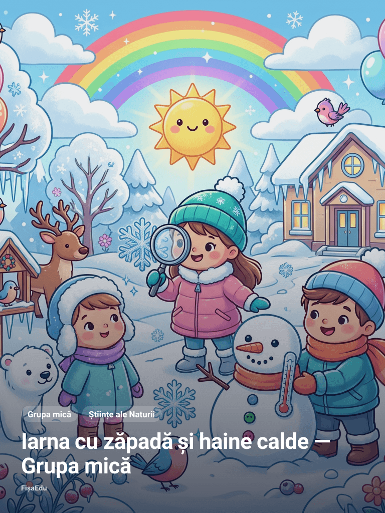 Iarna cu zăpadă și haine calde — Grupa mică